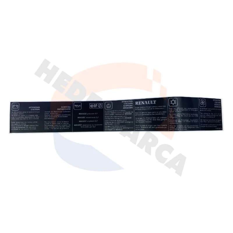 Renault Panel Etiketi 7700423730